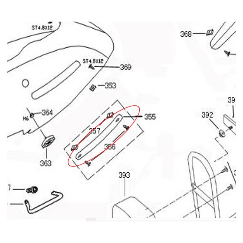 Plastique Coque Arrière Acces Filtre Air (LN-2012)
