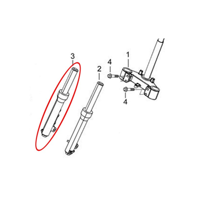 Fourche avant droite DAYANG Saiga125 DY125T-32