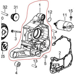 Right Crankcase DAYANG Viball 125 DY125T-32