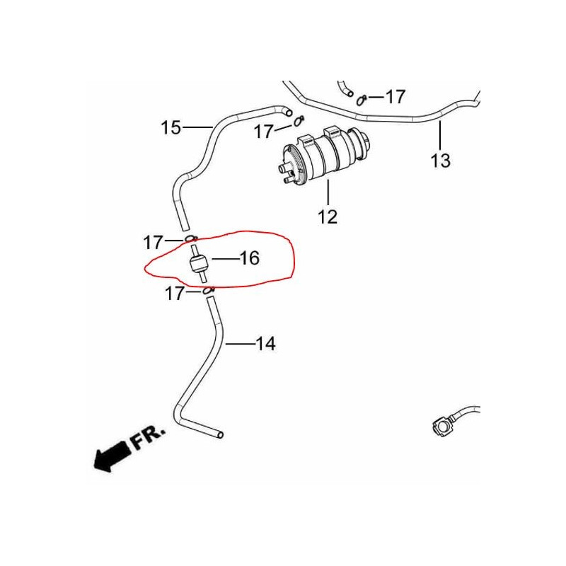 Fuel One-way valve DAYANG VIBALL 125 DY125T-32