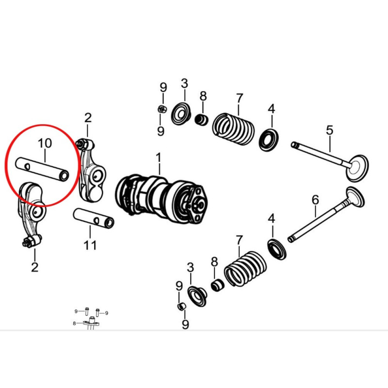 Shaft Rocker Arm Intake DAYANG Viball 125 DY125T-3232