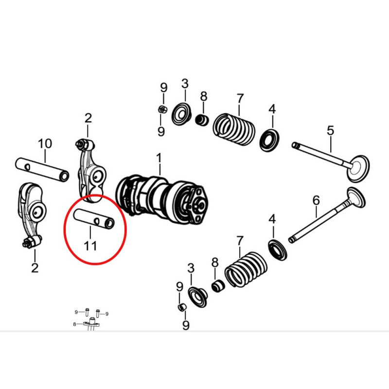 Shaft Rocker Arm Exhaust DAYANG Viball 125 DY125T-3232
