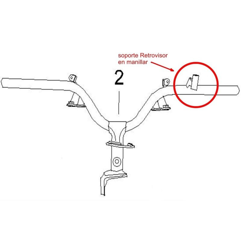 Guidon avec support de rétroviseur TIANYING TY125T-2D EFI Euro4