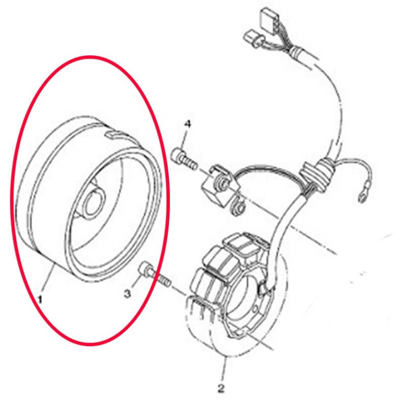 Volant magnétique et embrayage de démarreur Ensemble (RK125i) - YBR125