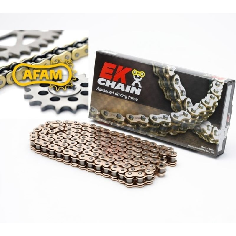 Kit de Arrastre AFAM + EK Chain 525MVXZ2 Yamaha MT-07 700cc ORO