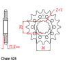 Kit chaîne JT + EK Chain 525 SRX2 (joints QX-Ring à riveter) - Yamaha MT-07