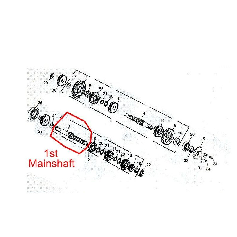 MainShaft (13T) 244FMI engine (Jinlun JL125-11)