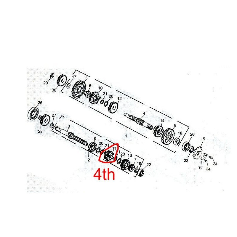 Gear 3rd Pinion MainShaft (20T) 244FMI engine (Jinlun JL125-11)
