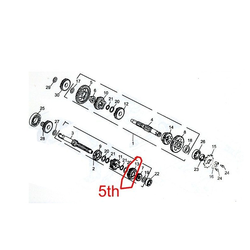 Pignon 5 Arbre Primaire (24T)  244FMI Bicilindre (Jinlun JL125-11)