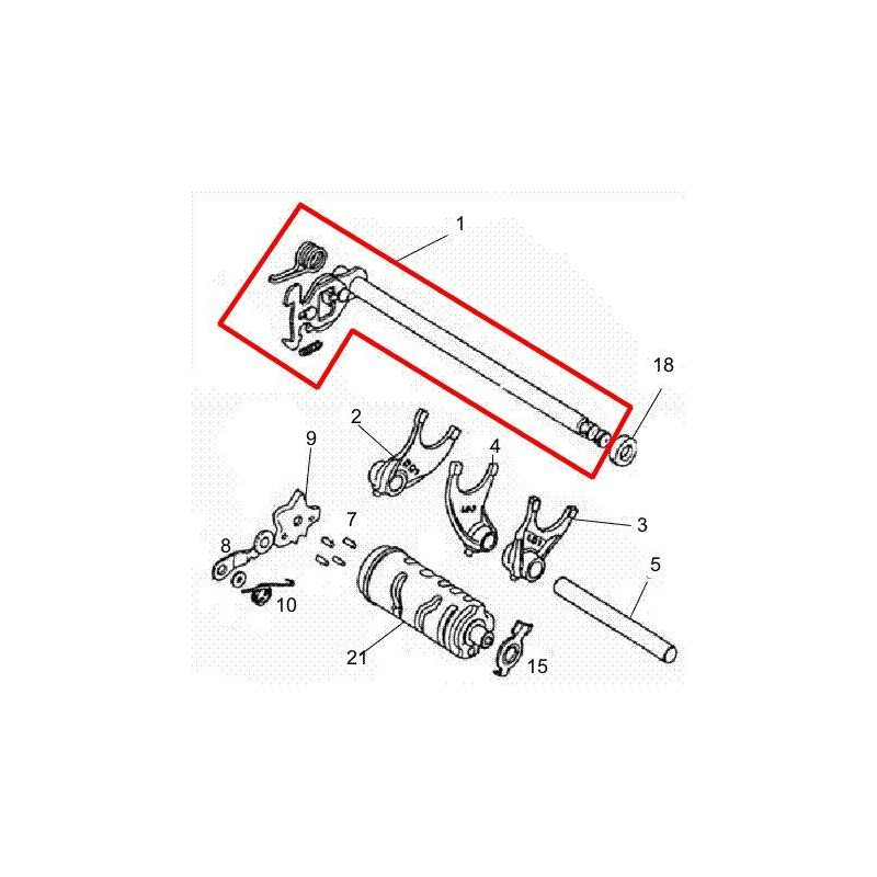 Shift Shaft Assy 244FMI engine (Jinlun JL125-11)