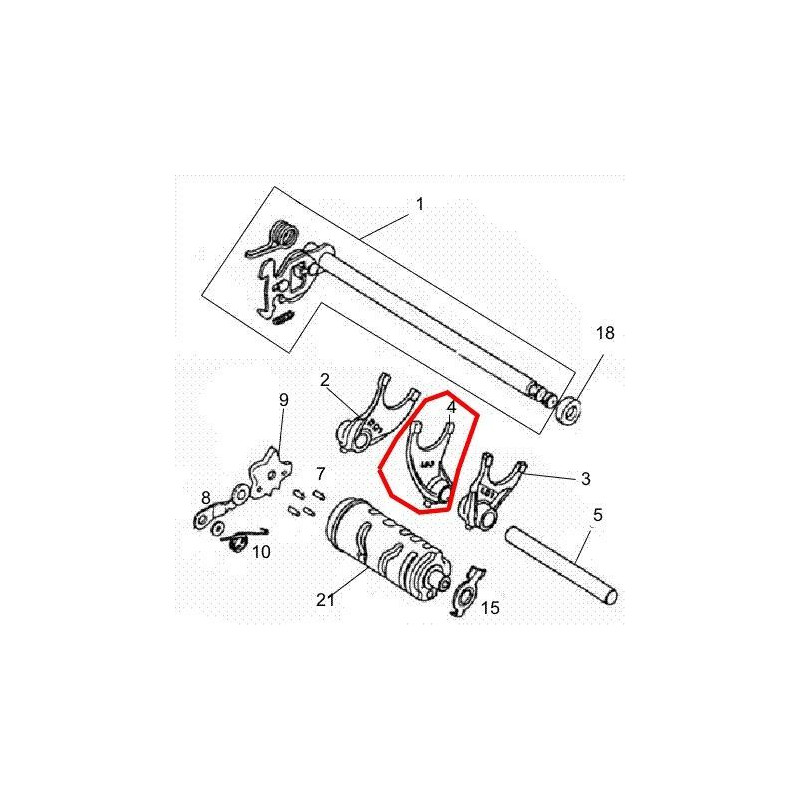 Fork (1) Gearbox 244FMI engine (Jinlun JL125-11)