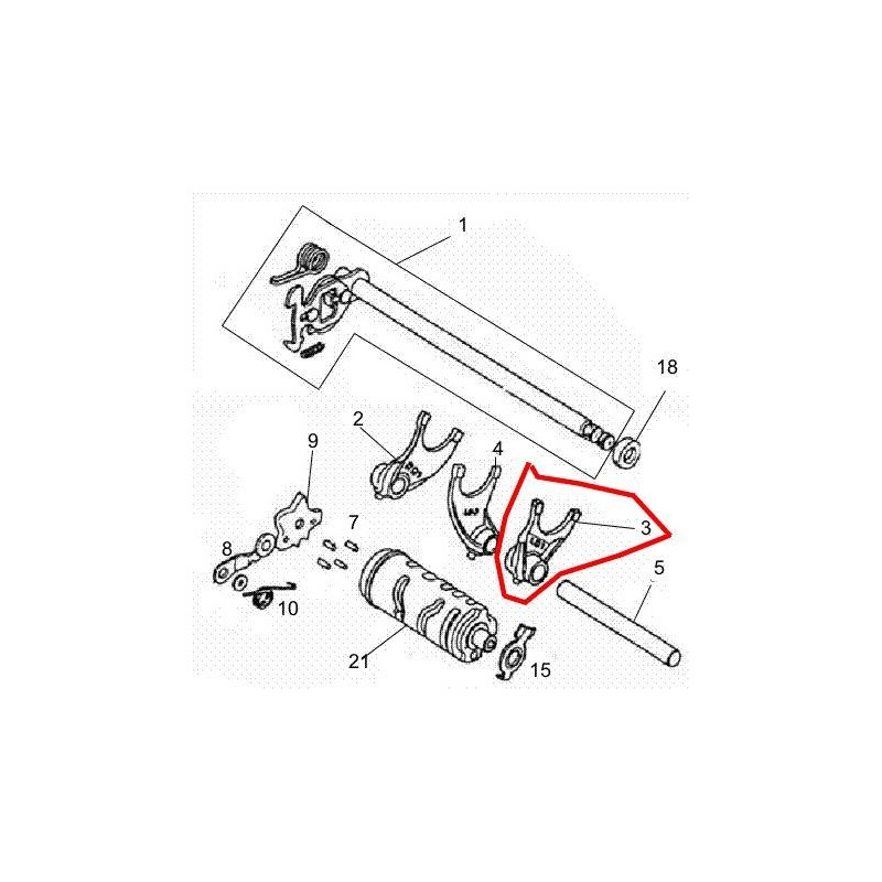 Fork (3) Gearbox 244FMI engine (Jinlun JL125-11)