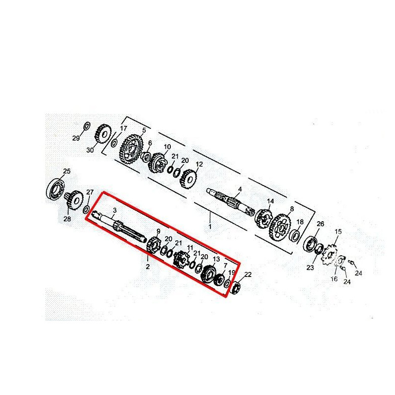 MainShaft Assy 244FMI engine (Jinlun JL125-11)