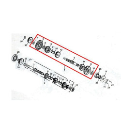 Eje Secundario Conjunto 244FMI Bicilindrico (Jinlun JL125-11)
