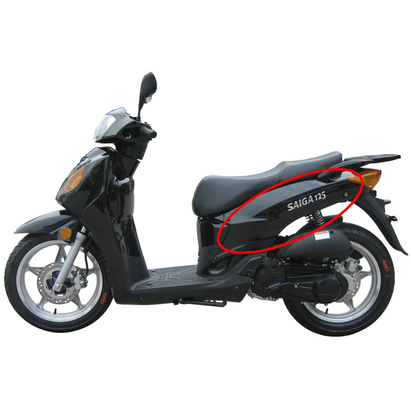 Tapa Lateral Trasera Der. (Negro) (SG125-Xingyue XY125T-12)