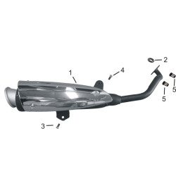 Tubo de Escape Completo (EFI) (SG125i EFI) JJ125T-23 EFI