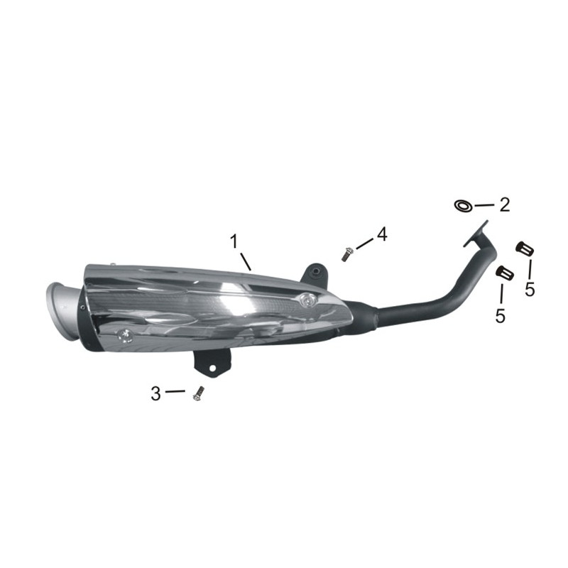 Exhaust Muffler Assy.(EFI) (SGE125i) JJ125T-23 B EFI