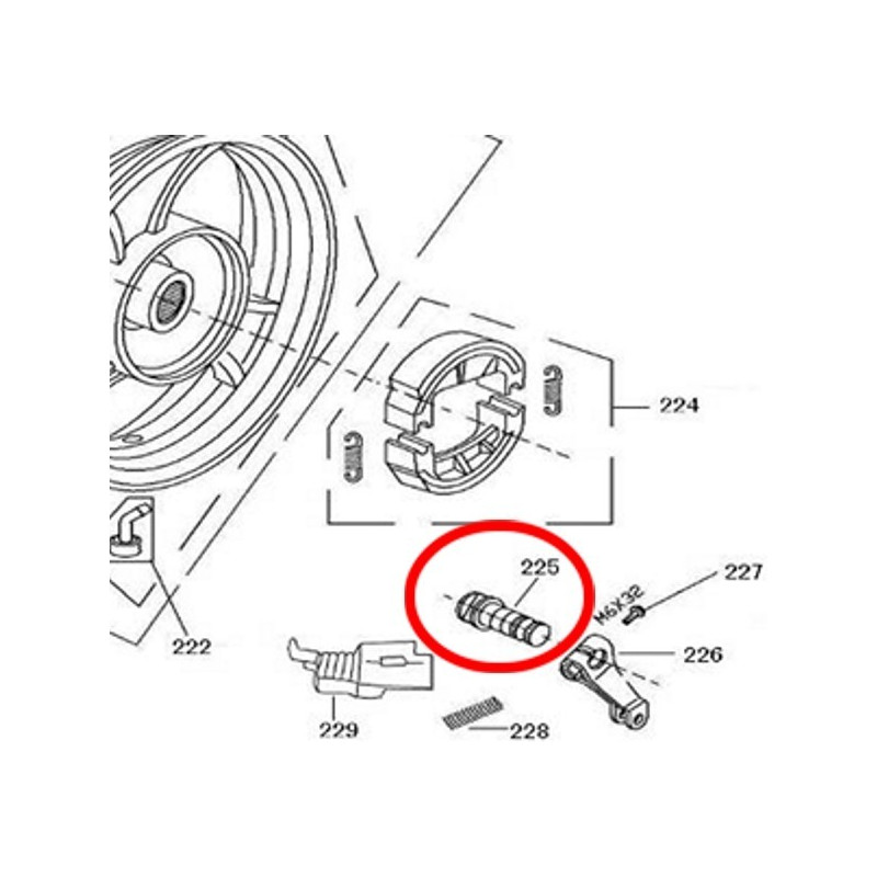 Pasador Centrador Bloqueo Freno (LN12) motor GY6 125cc - 152QMI Freno Tambor